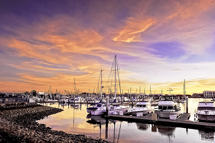 Vallejo Marina at sunset 